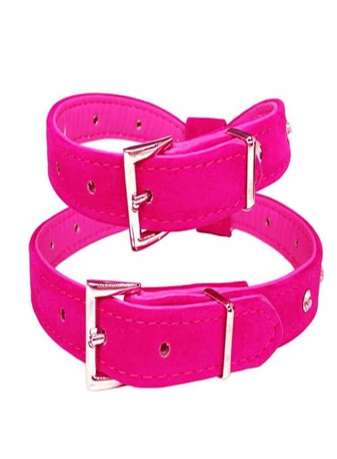 Nema NM Nema Bling Rhinestone Leather Puppy Collar Harness for Chihuahua Teacup -Pink - Medium - Image 2